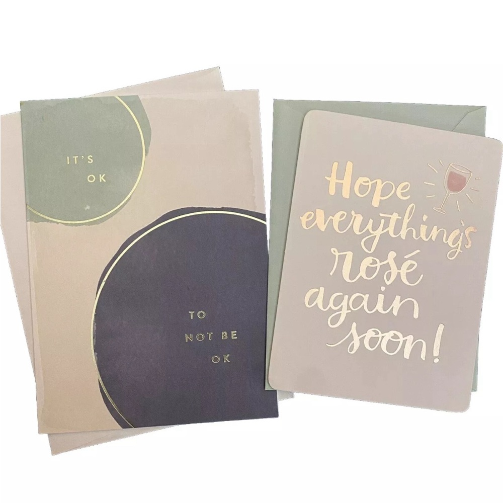 2 Feel Better Get Well, Love And Support Greeting Cards, NEW